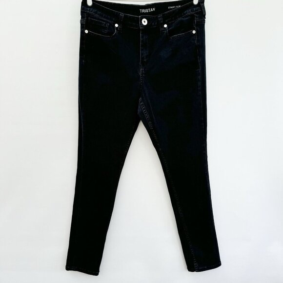 Tristan Black Jeans Slim Urban Straight Silhouette Size 12 - Picture 1 of 14